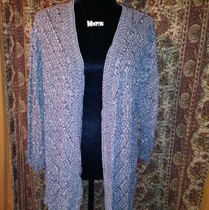 Basic Editions Crochet Cardigan Sweater Sz 2X